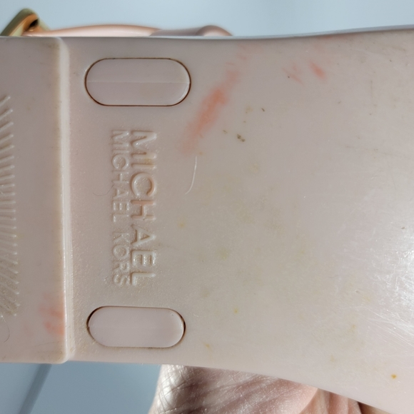 Michael Michael Kors Jelly Sandals Womens 8M Pink Gold Logo Buckle *Read - Picture 10 of 15